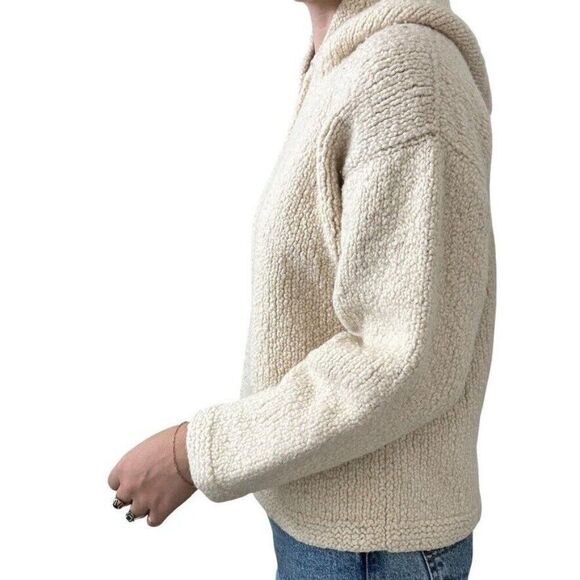 Vintage Womens Alpaca Connections White Chunky Wool Oversized Boxy Sweater XS - Picture 5 of 8